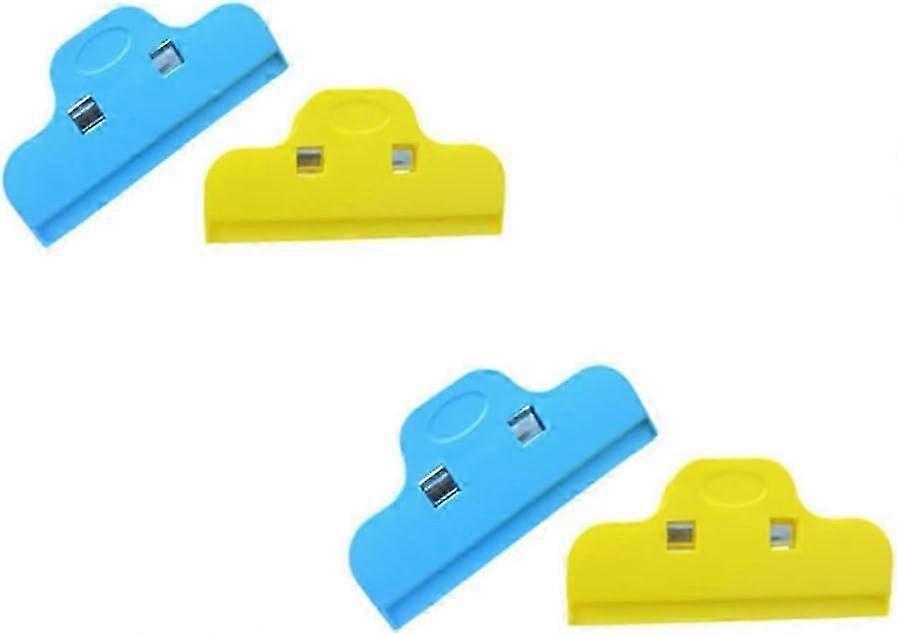 Set of 4 Heavy Duty Reusable Bag Clips for Food Storage - Durable Plastic Sealing Clips for Snacks & Pantry Organization