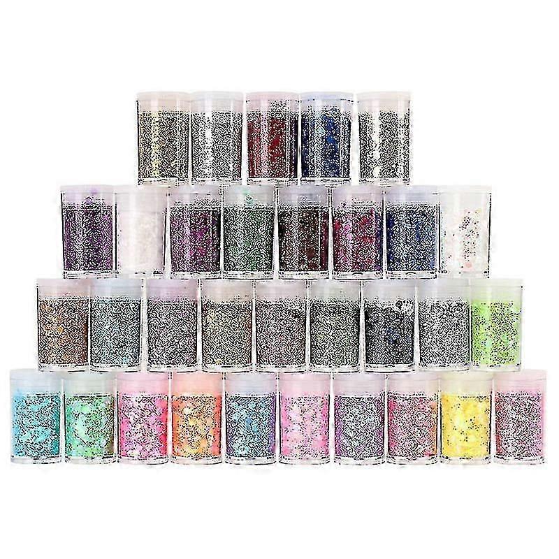 Glitter, Fine Glitters And Holographic Chunky Glitters,glitter For Nails, 32pcs
