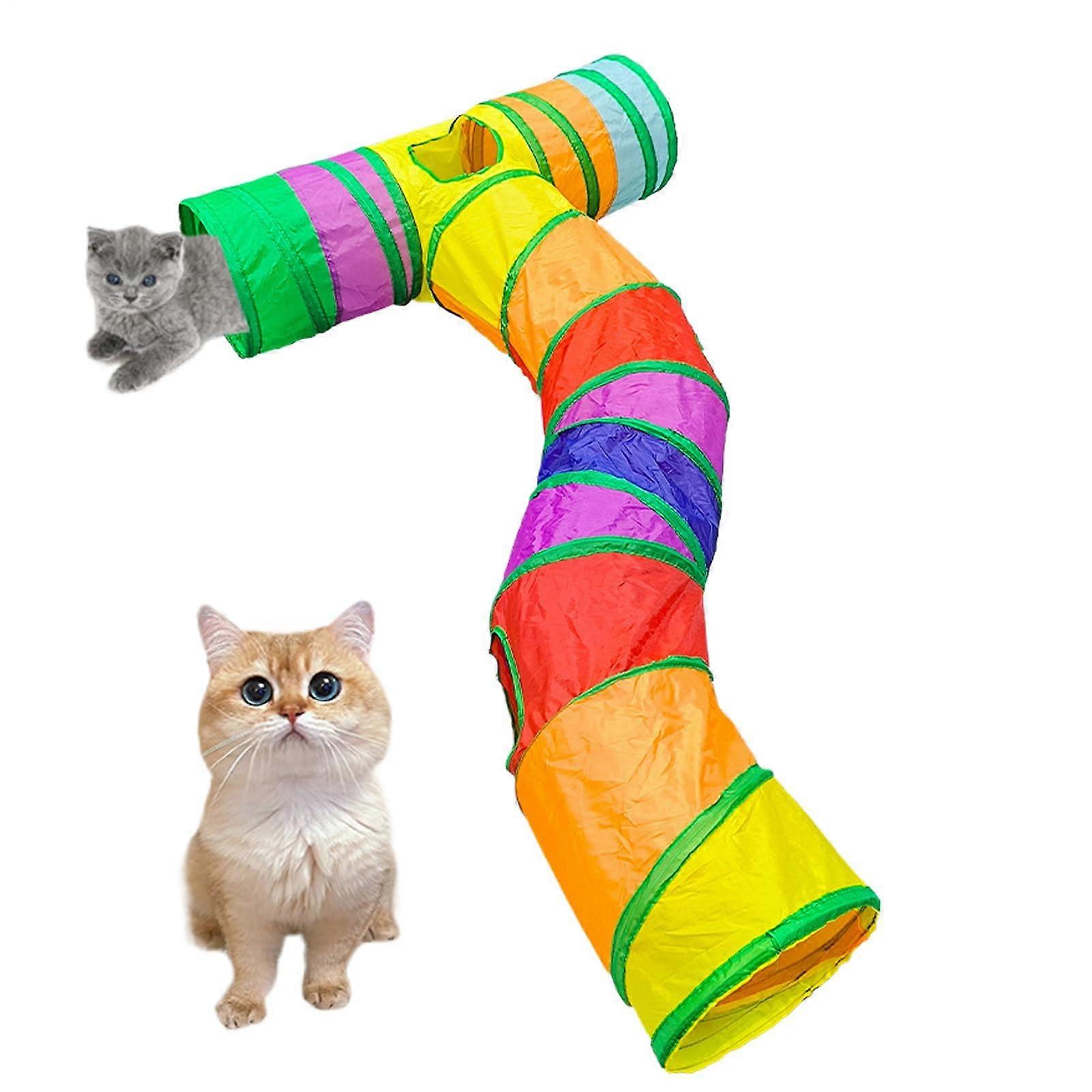 Katzentunnel | Interactive Indoor Cat Play Tunnel | Colorful Kitten House for Small Breeds, Durable Pet Supplies
