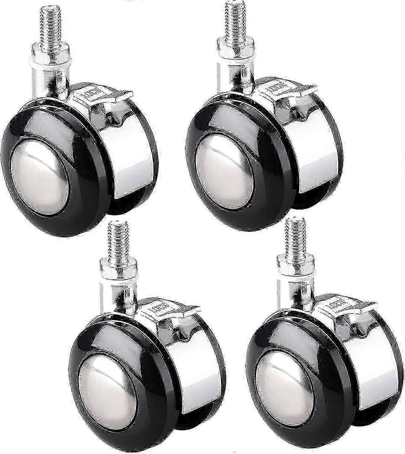 Swivel castors for folding tables, 4 pieces M6/M8 threaded zinc alloy casters