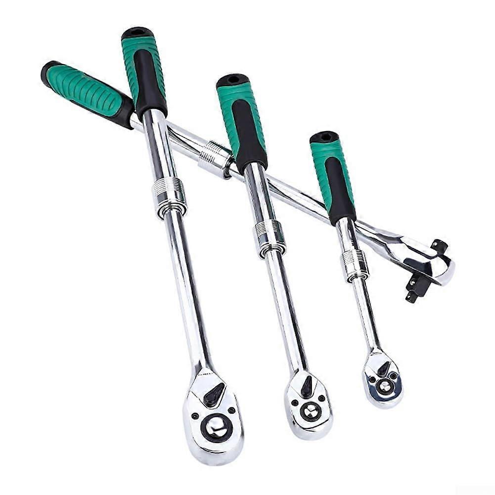 Slim Telescopic Ratchet Wrench with Adjustable Head and 72-Tooth Design, 10 mm Size, for Precision Torque Applications