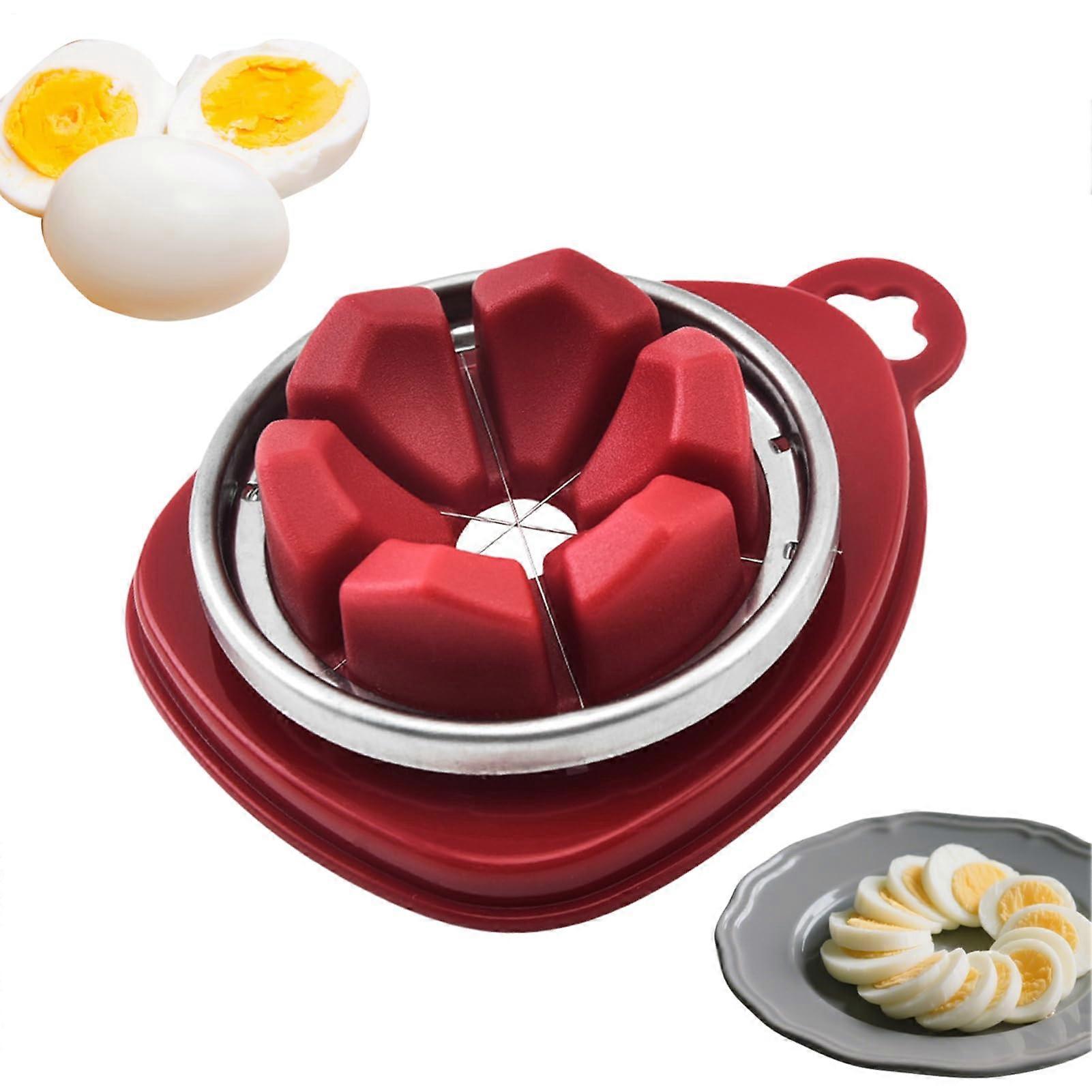 Egg slicer, egg salad chopper kitchen helper with nonslip base for breakfast, party snacks, and food preparation.