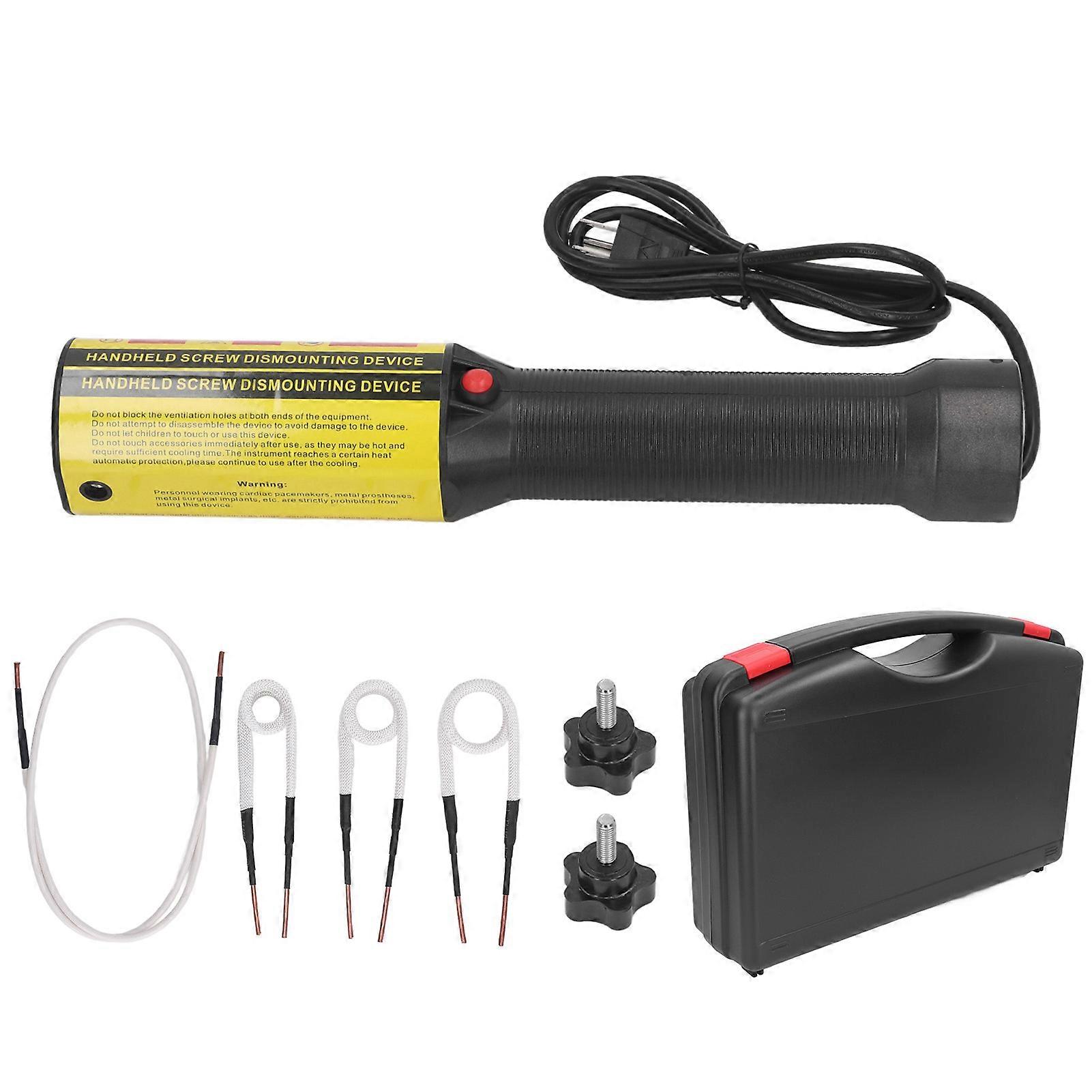 Magnetic Induction Heater Kit Handheld Rusty Screw Nut Removal Tool with 4 Brass Heating Coils 1200W US Plug 110V 12A