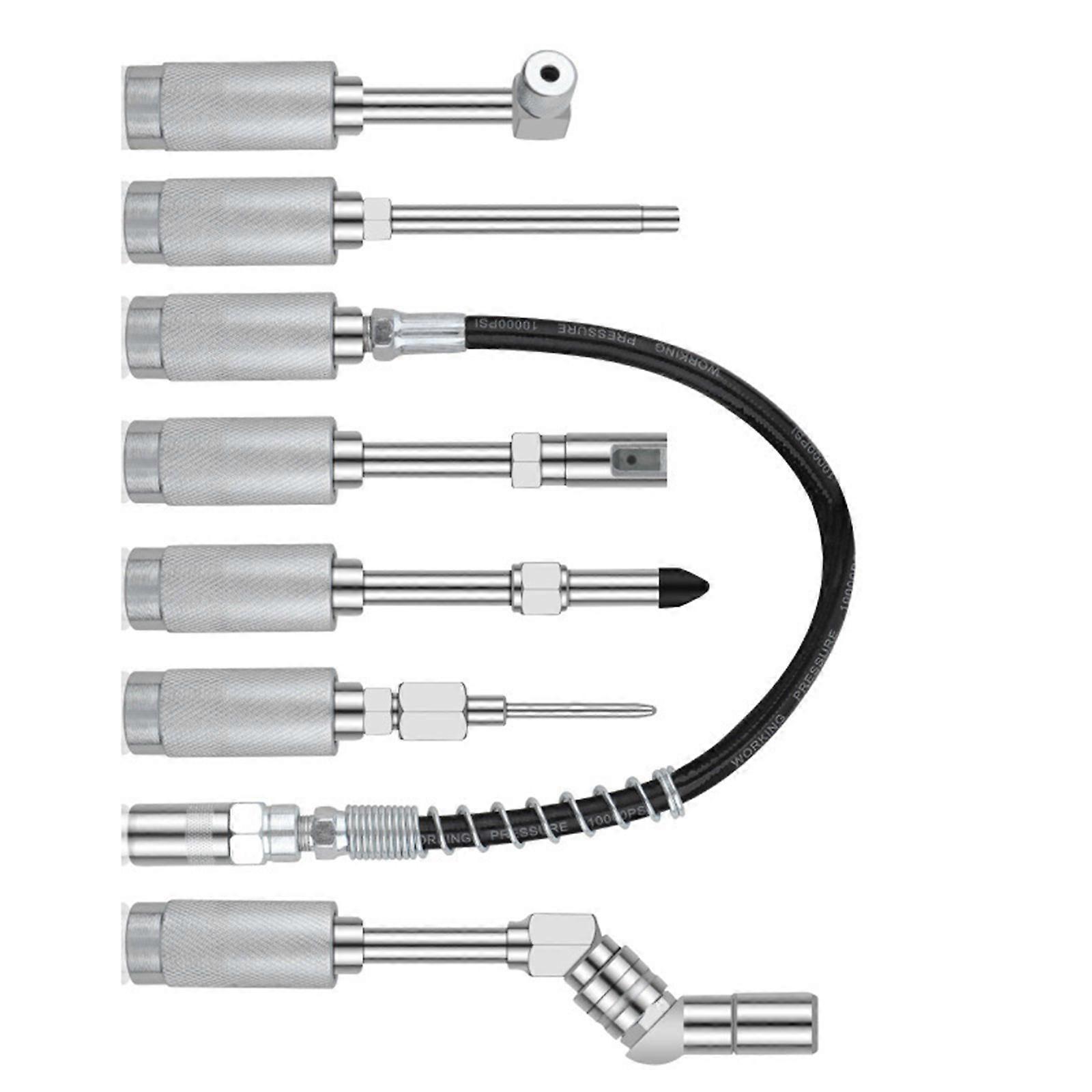 Professional Grease Guns Lubrication Application with 90 Degree Adapters Suitable for Machinery Maintenance Workshop Use Multicolor