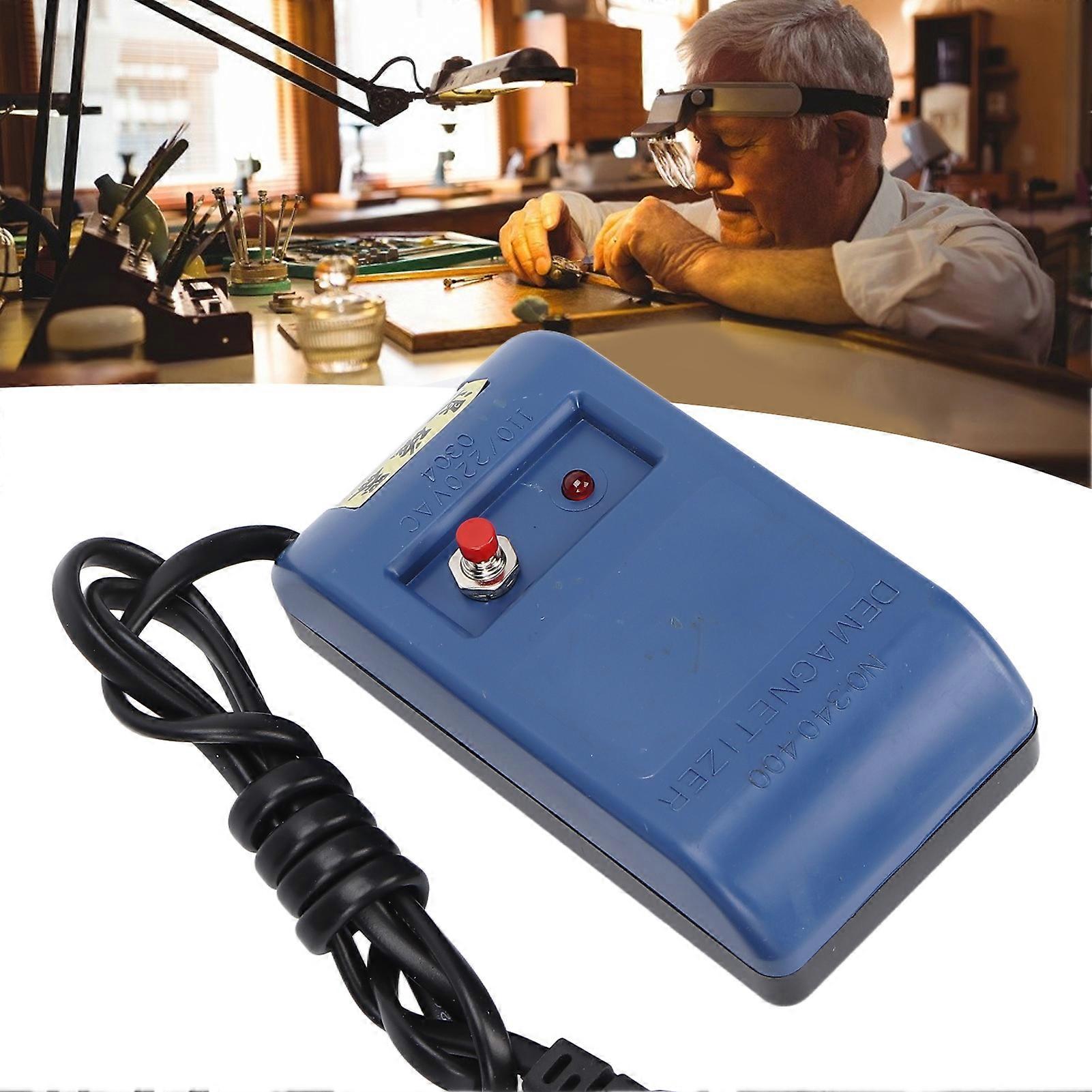 Professional Blue Watch Demagnetizer 112x59x33mm Plastic Tool