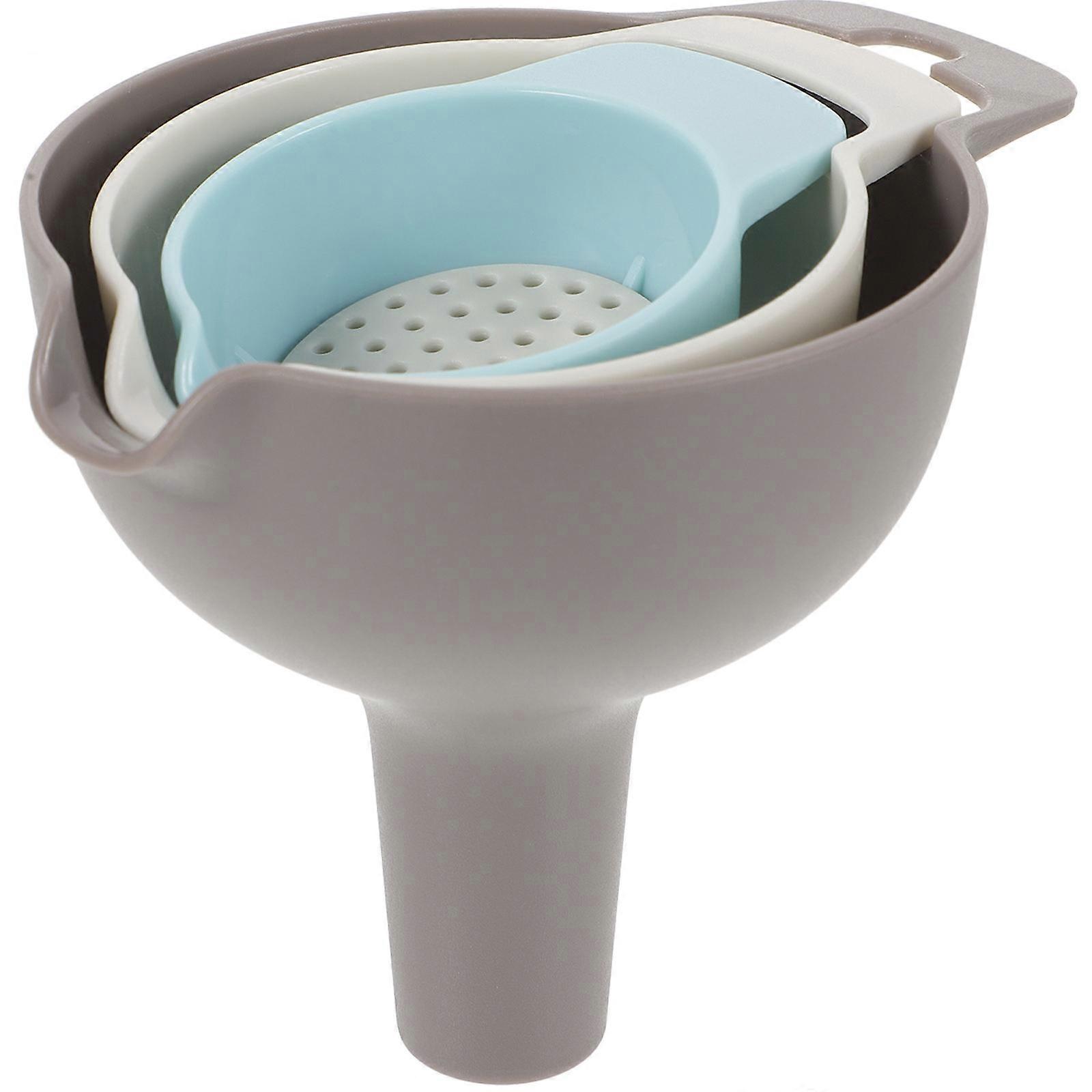 Multi Purpose Funnel Set For Cooking And Liquid Transfer Dark Grey 13.50X10.50X10.00CM Filling Small Mouthed Bottles 1 Set