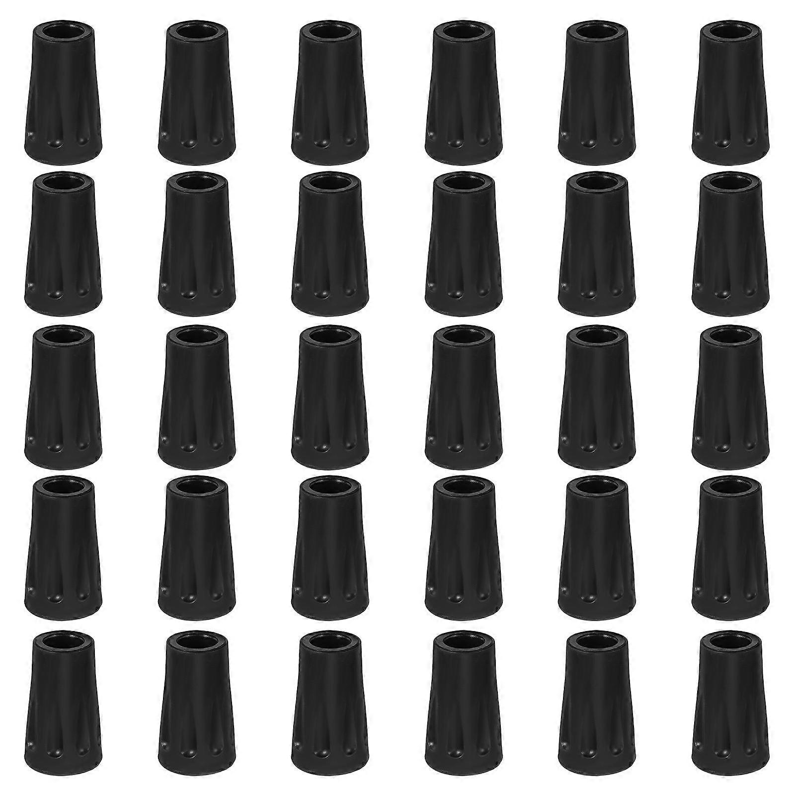 30pcs Anti Slip Rubber Cane Tips for Trekking Poles & Walking Sticks – Replacement Hiking Stick Ends for Stability