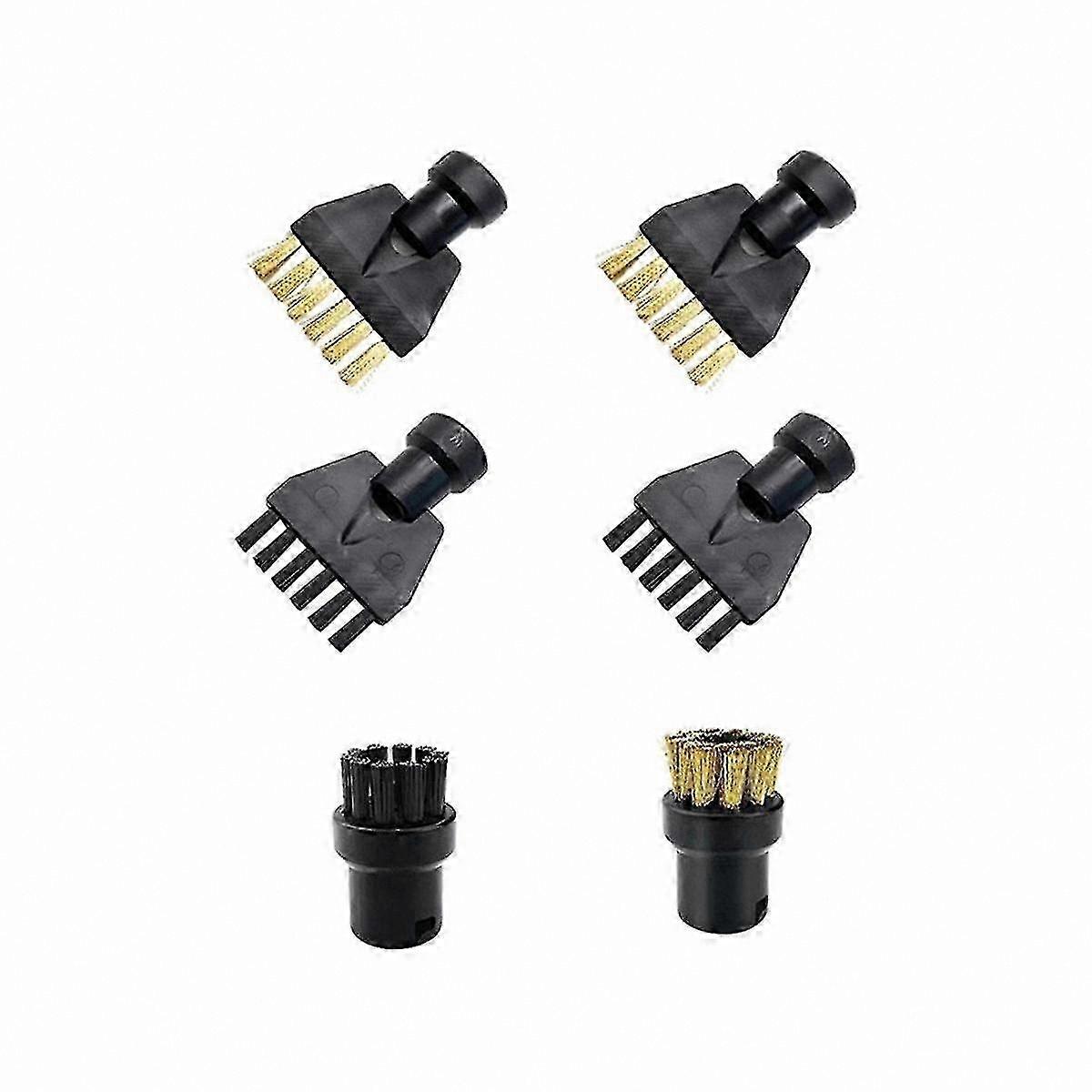 6-Pack Replacement Brush Heads and Nozzles for Handheld Steam Vacuum Cleaners, Compatible with SC1 SC2 SC3 SC4 SC5 SC7 CTK10 CTK20 Models