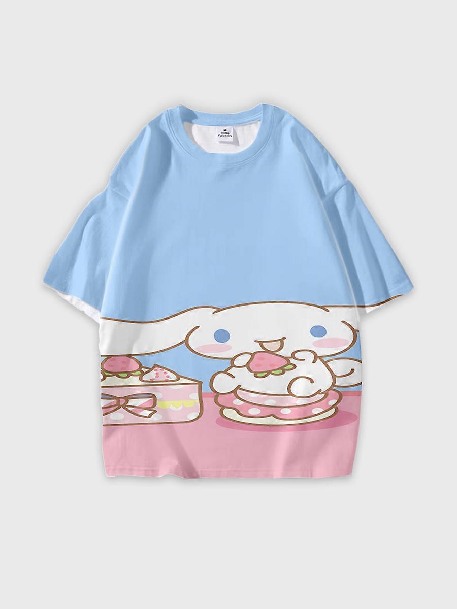 T-shirt round neck Cartoon Pattern loose short sleeve C2674
