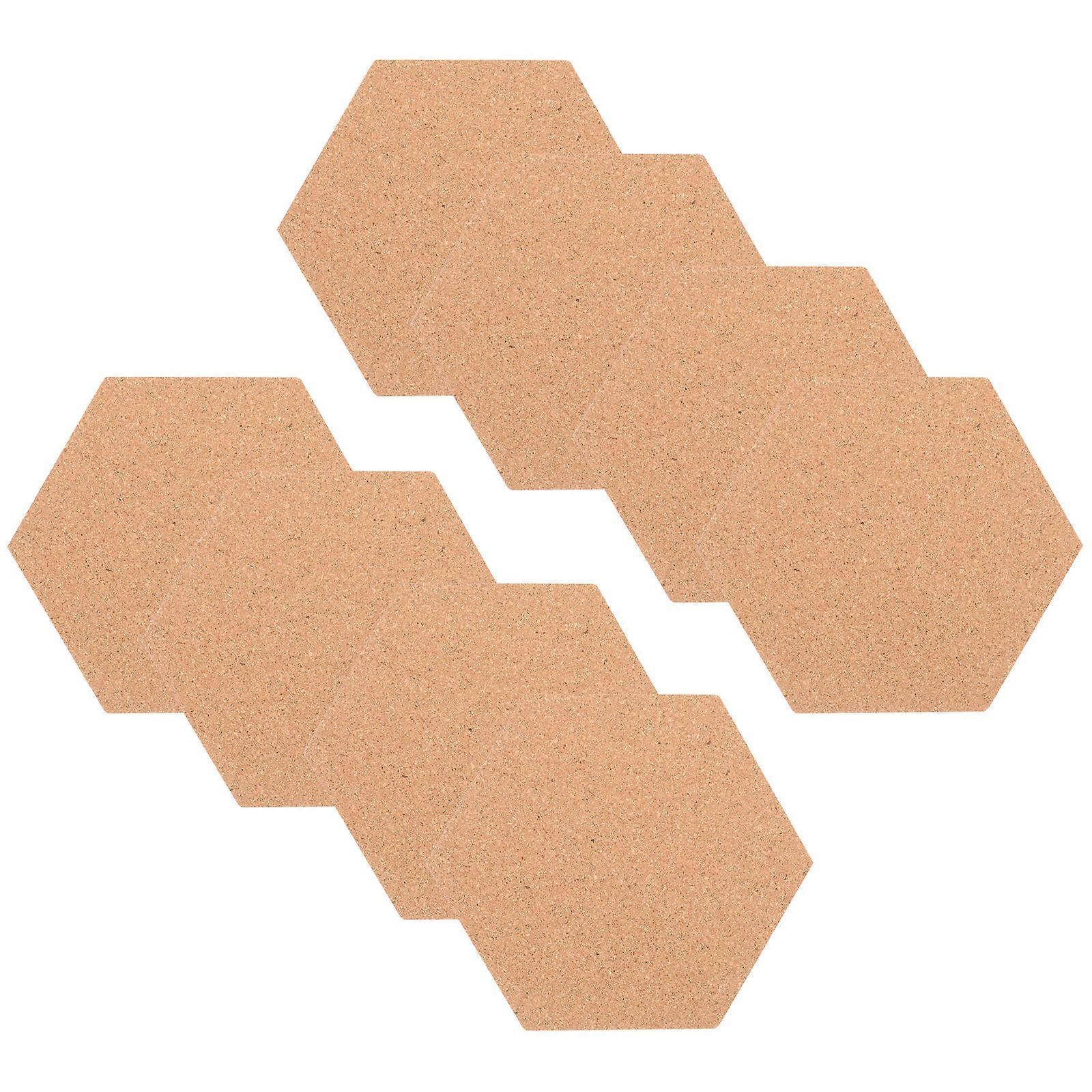 Brown Hexagon Cork Board for Daily Use Sturdy Lightweight Decorative Wall Bulletin Board 1 Set