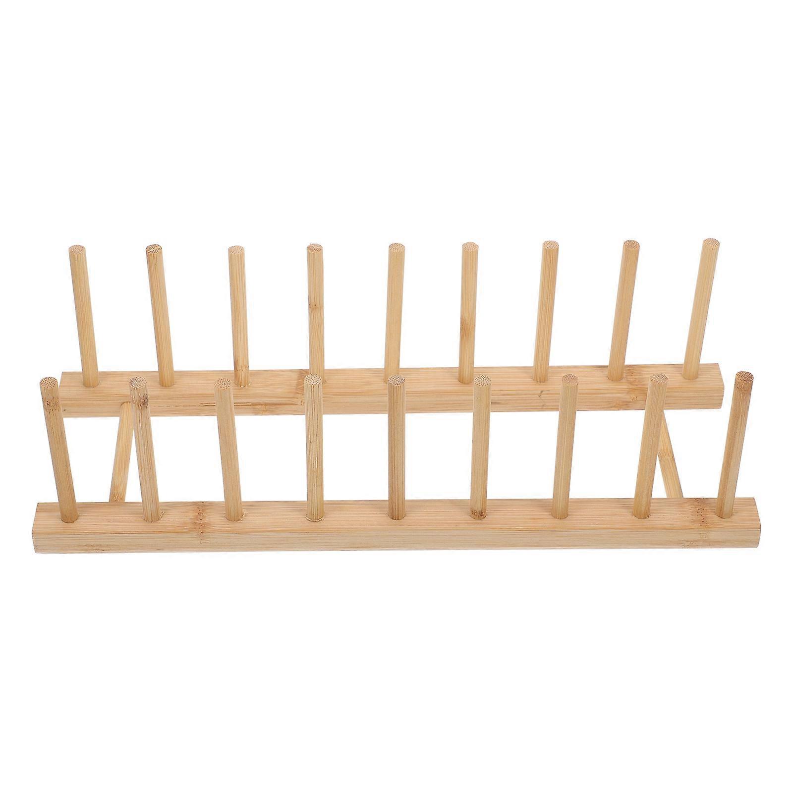 Drying Rack with 8 Slots for Kitchen Counter Space-saving Storage Solution in Khaki