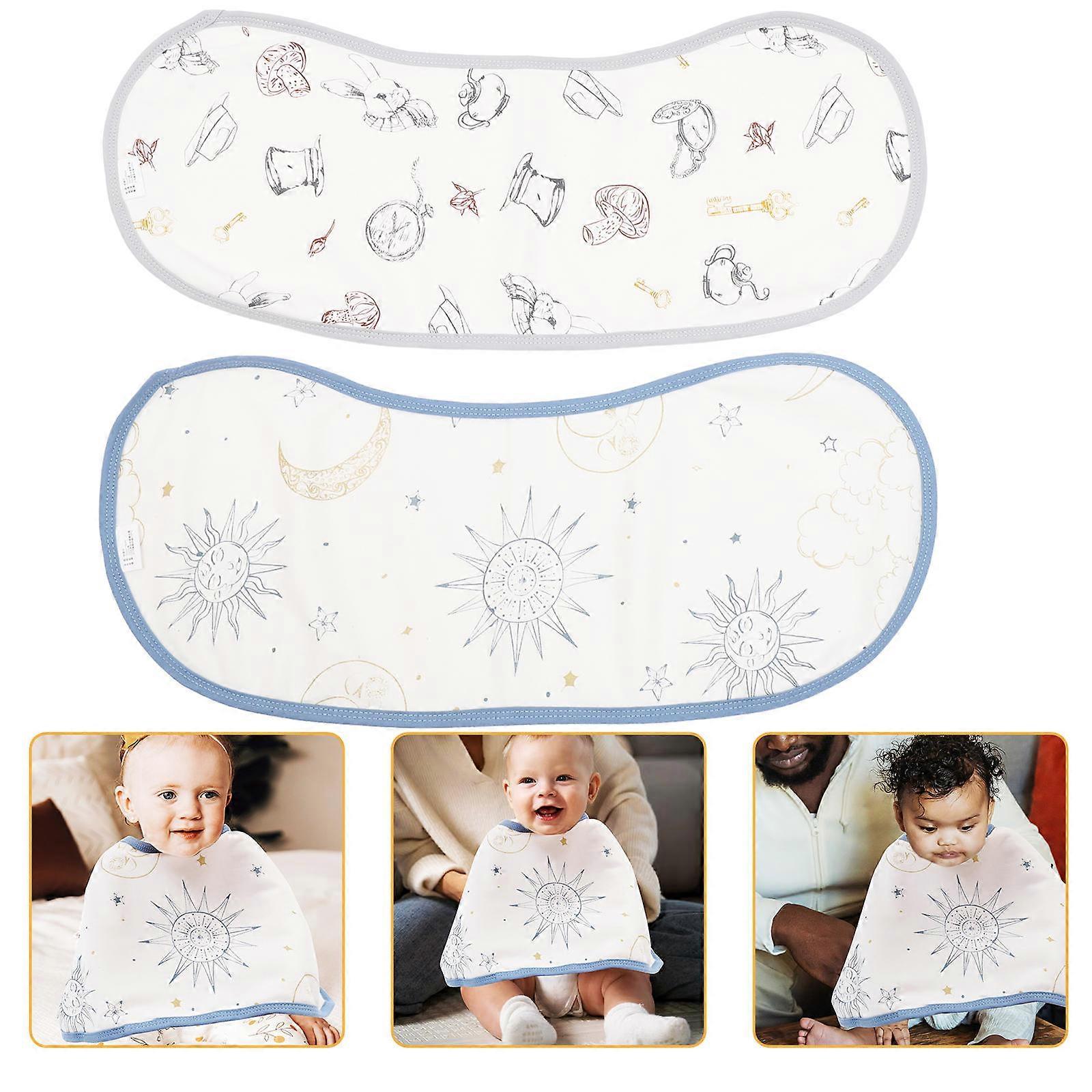 Baby Burp Cloths Cotton Burping Cloths for Newborn 2Pcs Unisex Set