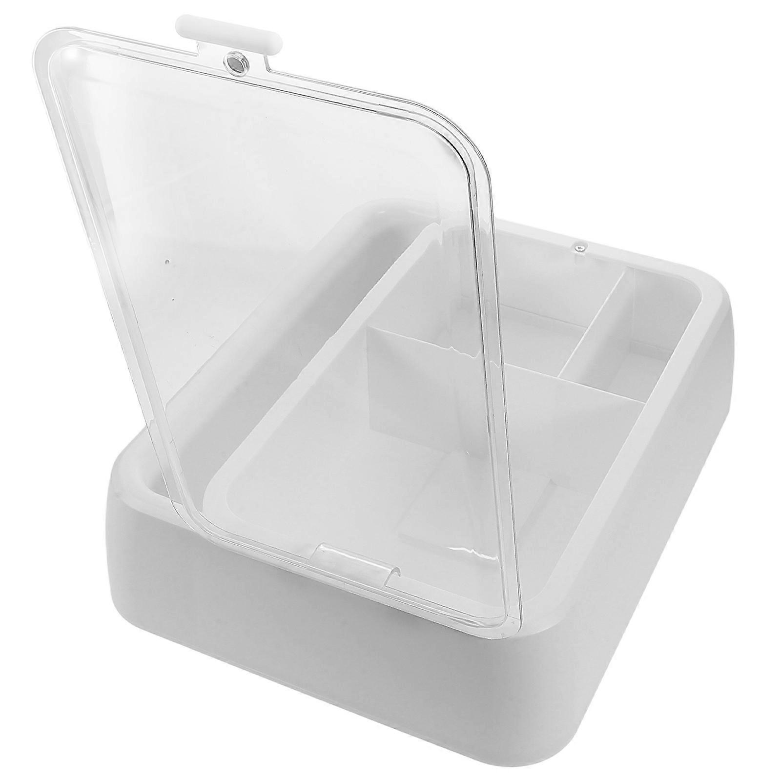 Multi Layer Wall Mounted Bathroom Shelf for Towel and Cosmetic Storage White Material 22.5 x 16 x 11.5 cm
