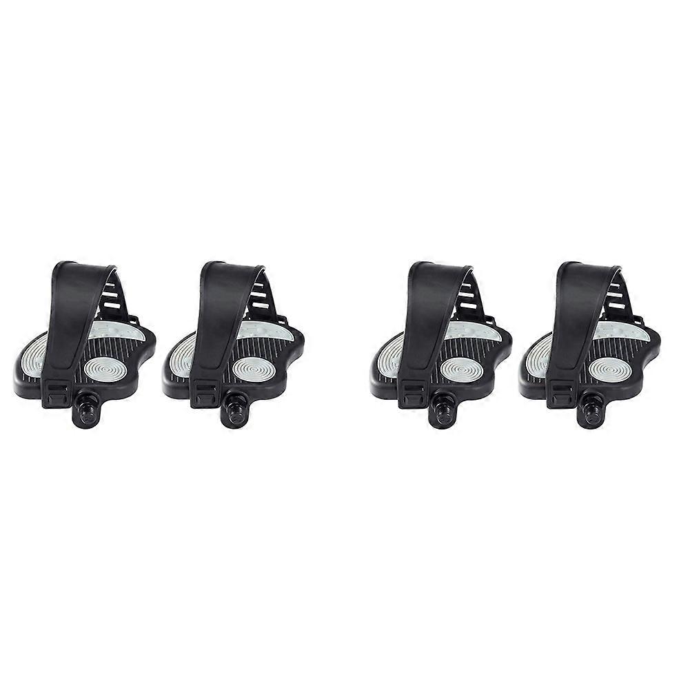 4 Pcs Exercise Bike Pedals with Straps for Bike and Indoor Stationary Exercise Bike, 2 Pcs 9/16Inch