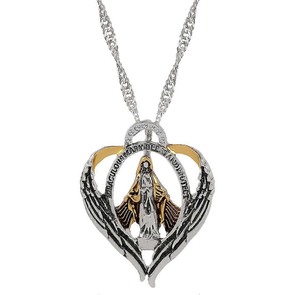 Virgin Mary Medal Necklace Chain in Alloy Multi Color for Decor and Gifts 1 Piece