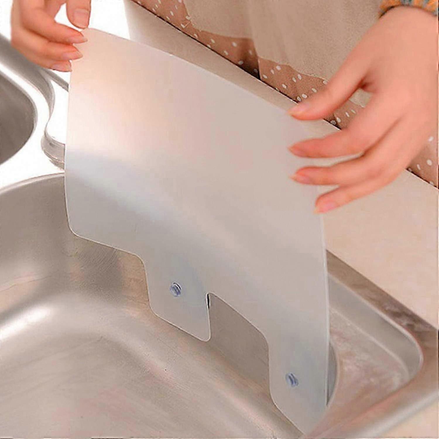 3PC Kitchen Sink Splash Guard with Suction Cups, Water Splash Protector for Countertops