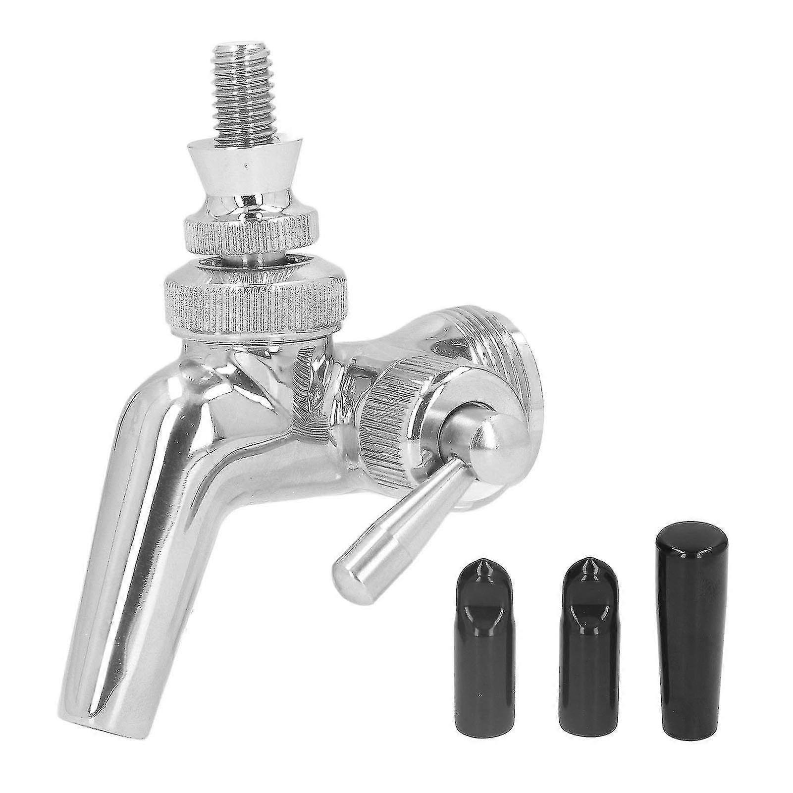 Stainless Steel Beer Flow Control Faucet Tap with Dust Cover Handle - Perfect for Homebrewing and Draft Beer Dispensing