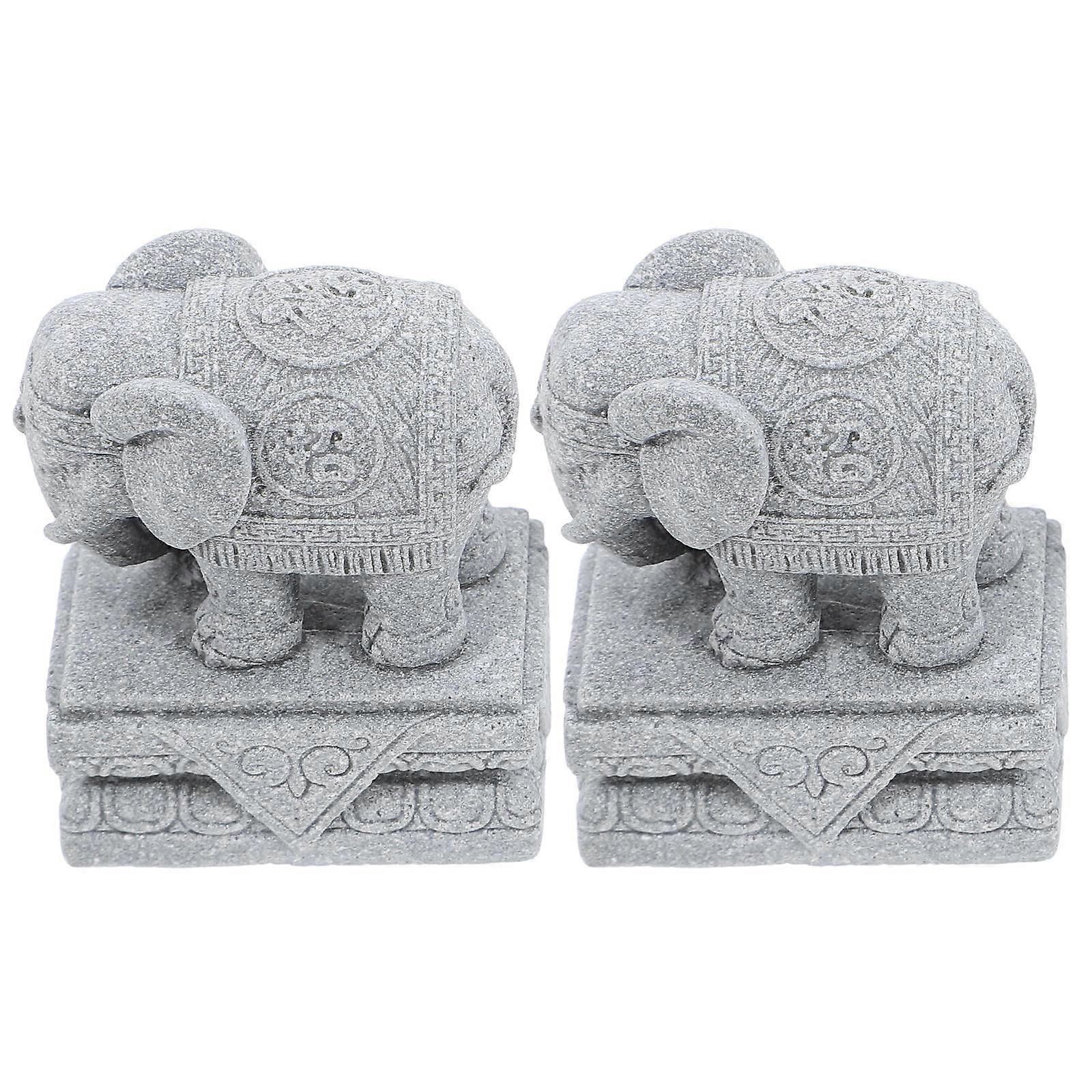Elephant sculpture, handcrafted sandstone decor for living spaces, adds elegance and charm
