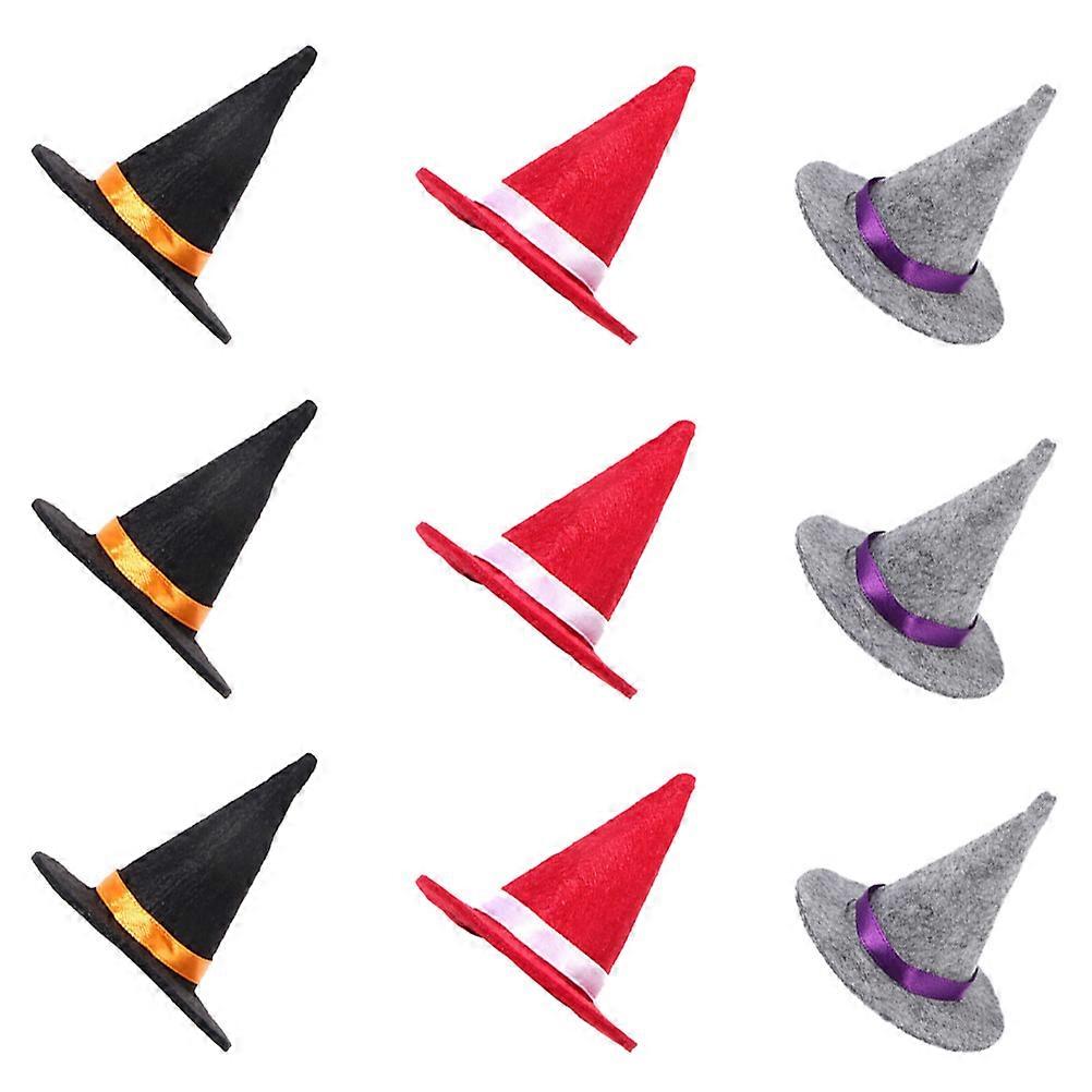 Creative Mini Party Bottle Covers Witch Hats For Venue Layout Decorative Effect 9Pcs