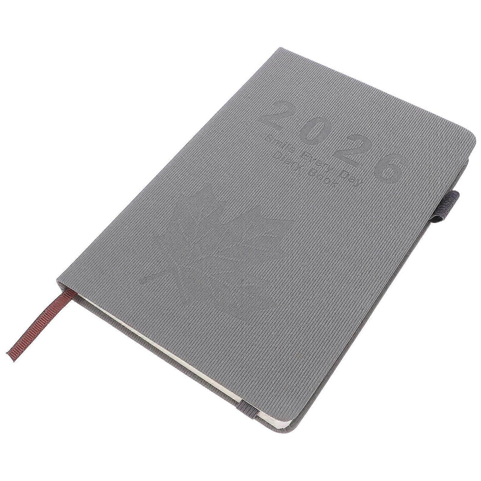 Elegant Grey 2026 Planner Organizer for Writing Use PU Cover Portable Daily Weekly Monthly Planner