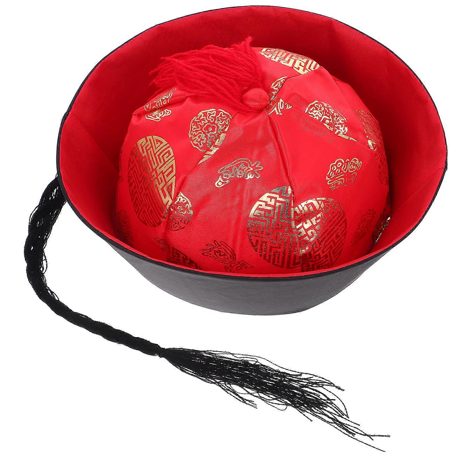 Chinese Emperor Cosplay Hat for Party Multi Color 8.5 Inches