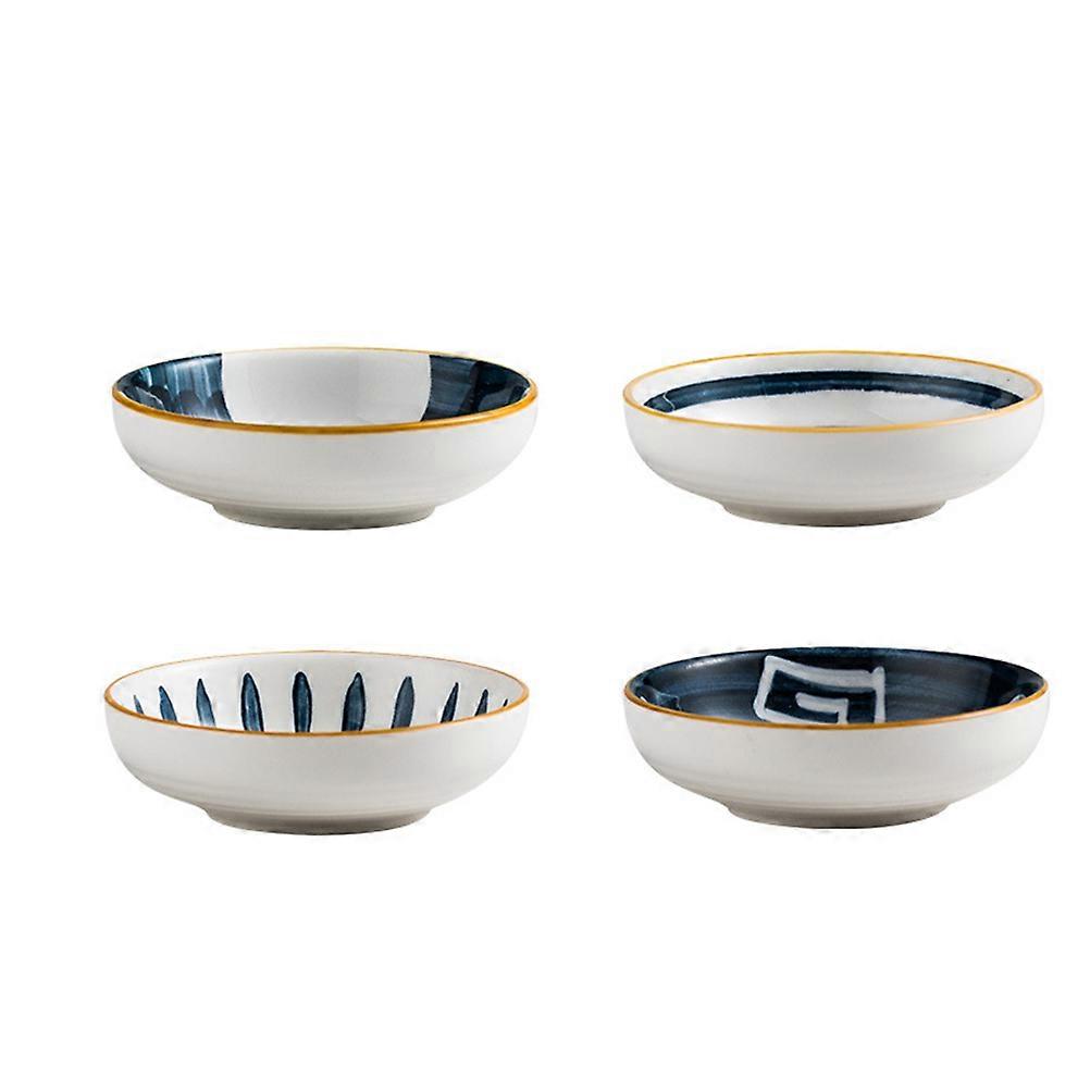 Japanese Sauce Dish 4Pcs Round Ceramic Dipping Sauce Dishes Perfect For Home Use Navy Utilized For Storing Mustard And Vinegar