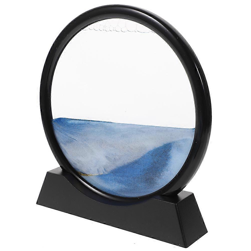 Blue Frame Flowing Sand Painting Ornament Hourglass Decor for Home Office – Unique Centerpiece for Relaxing Atmosphere and Special Occasions