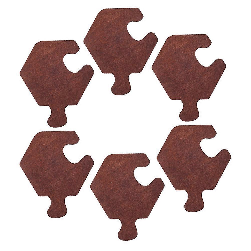 Wooden Coasters for Drinks with Creative Hexagonal Shape Coffee Color Safe Material Heat Insulation 6 Pcs