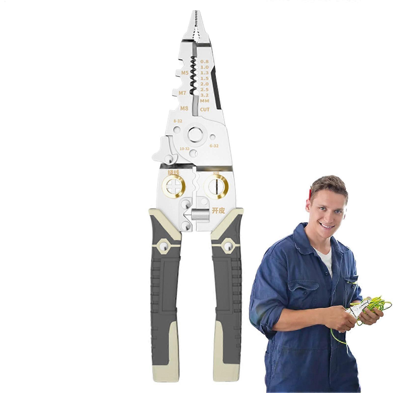 Wire Stripping and Cutting Tool, Electric Wire Stripper Crimping Tool 21 in 1, Multifunctional Handheld Electric Wire Crimper