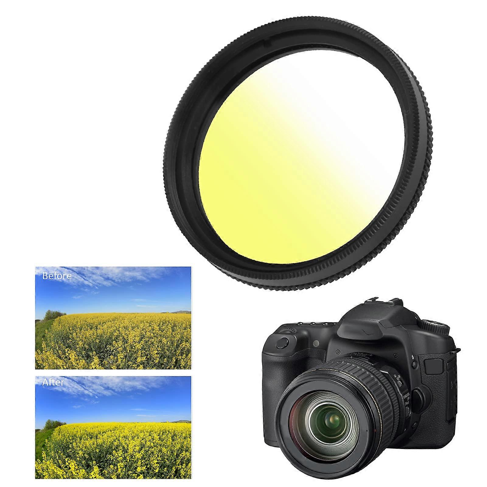 Lens Filter 40.5mm Graduated Yellow Filter Multilayer Coating Waterproof for Camera Landscape Photography