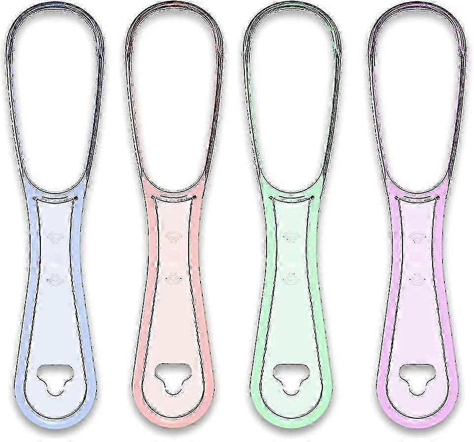 Effective Tongue Scraper Set - 4 Pieces for Fresh Breath and Oral Hygiene (Includes Purple Scraper)