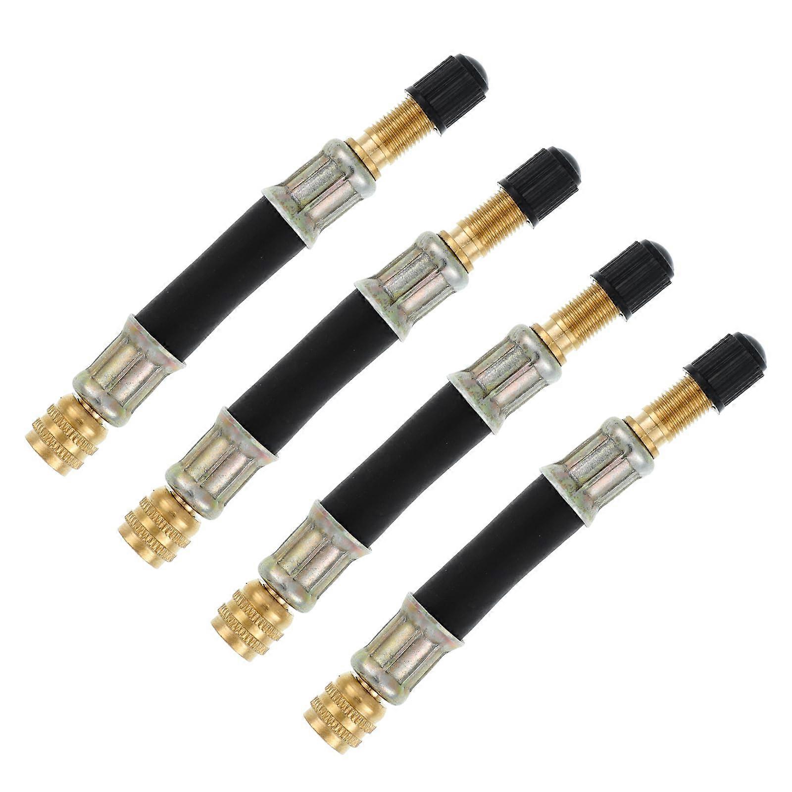 Tyre Valve Extension Adapters 100 mm - Pack of 4 Flexible Valve Extensions for Car, Motorcycle, Bicycle Compatibility