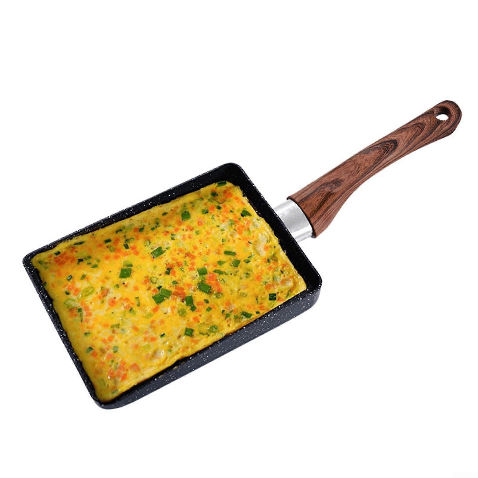 Non Omelette Pan, Wood Handle, Easy Flipping, Breakfast Cookware (S)