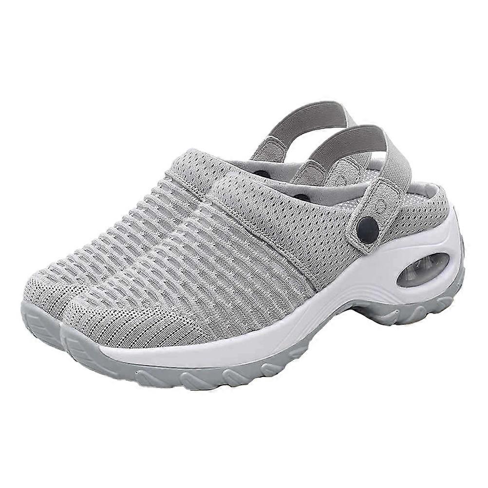 Lightweight Mesh Sandals Casual Shoes for Daily Use Grey Pu Material with Comfortable Elasticity 1 Pair