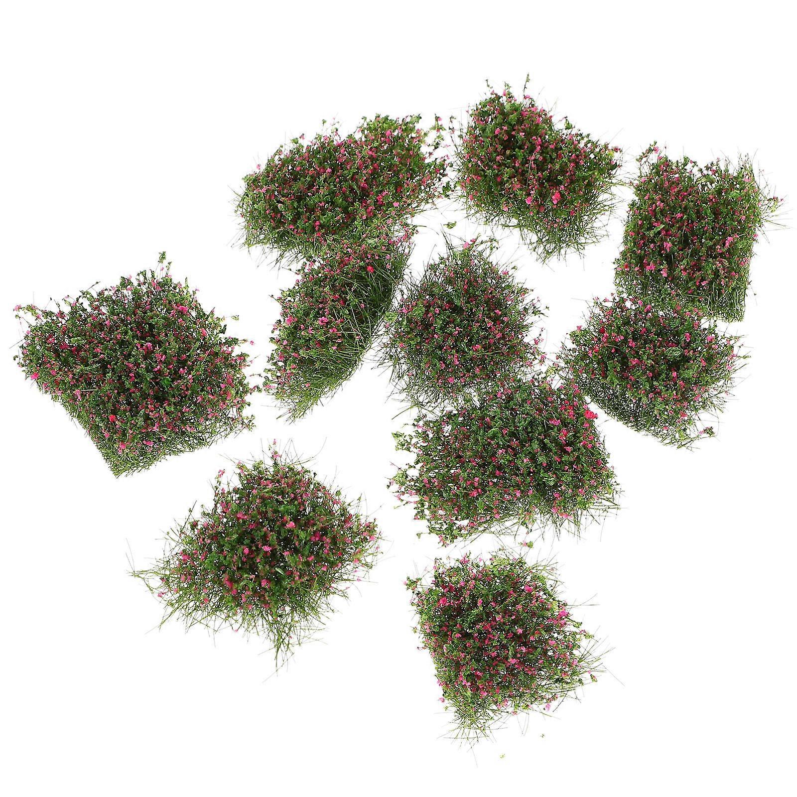 Simulated Grass Clusters Cluster Modeling Materials for Plastic Material Rosy Color 10Pcs