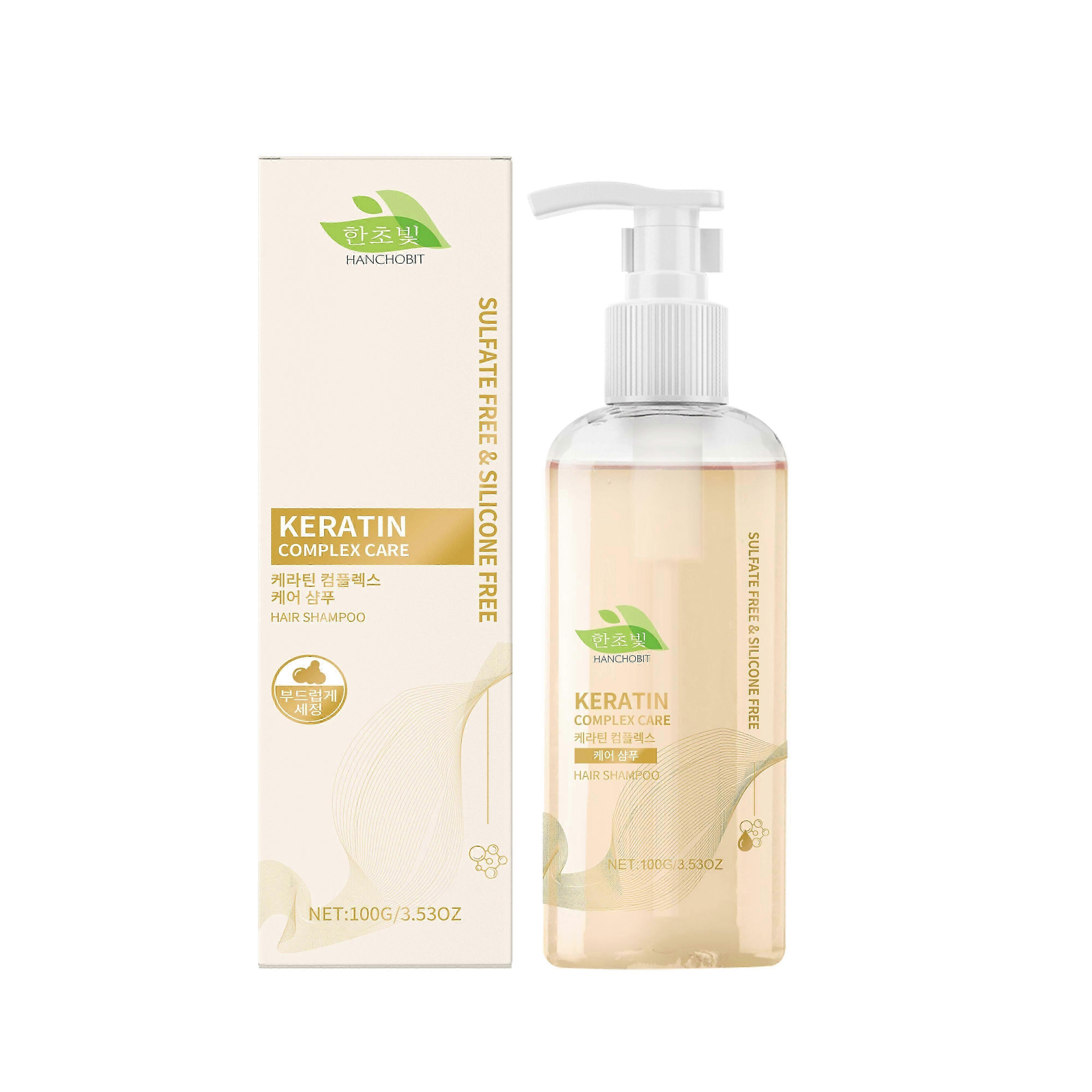 HANCHOBIT Keratin Complex Care Shampoo for Cleaning, Softening, Moisturizing, and Shining Hair