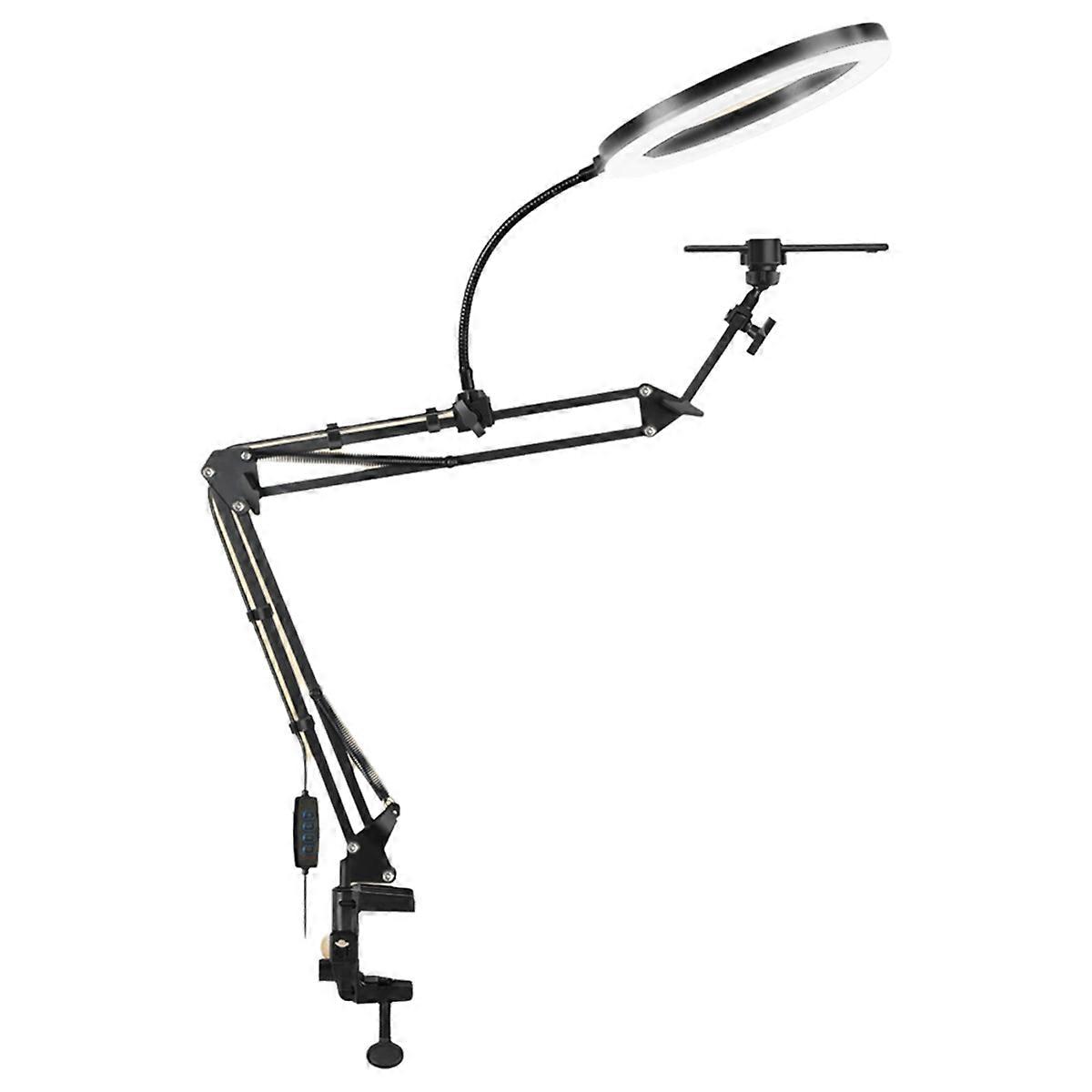 LED Live Streaming Fill Light Holder with Flexible Robotic Arm Phone Holder Fixed Shootings Recordi
