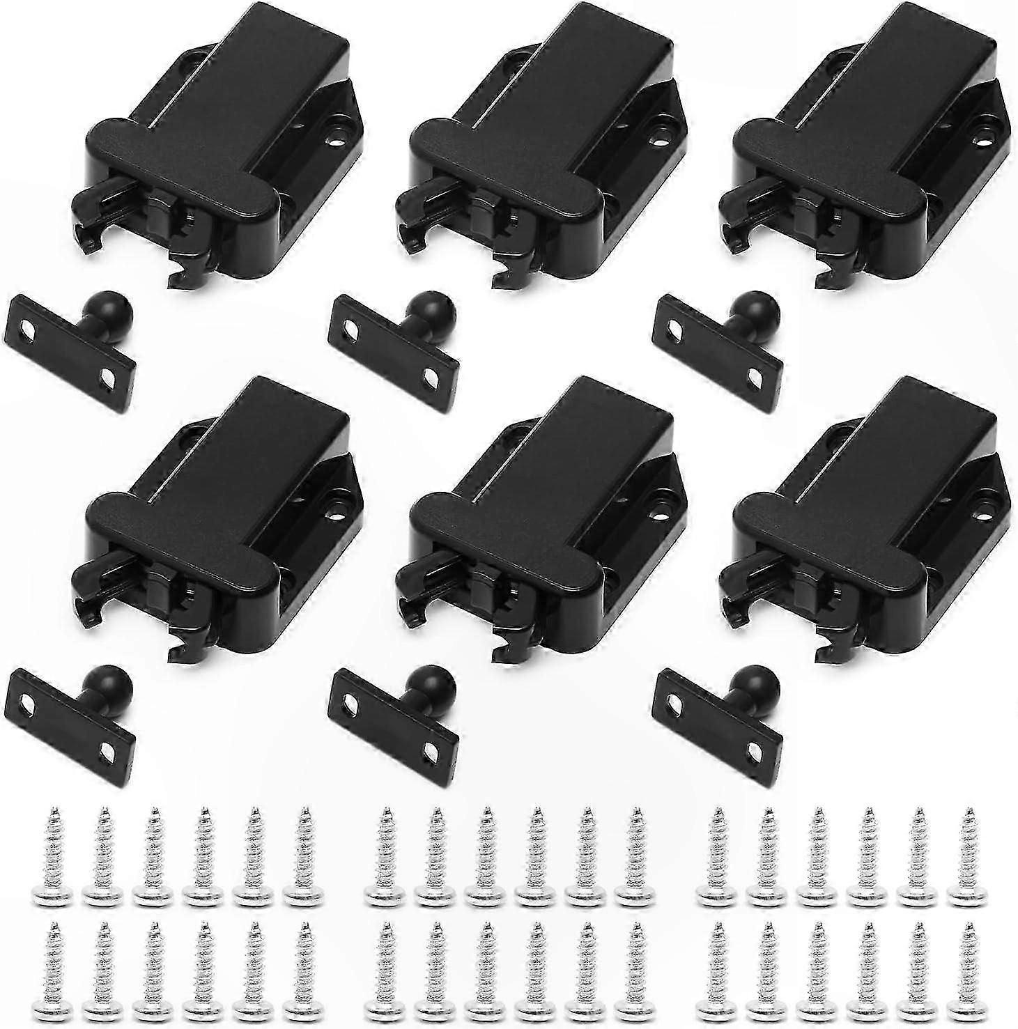 Self-Locking Push Latch with Touch Release for Cabinets and Drawers, Includes Screws for Easy Installation