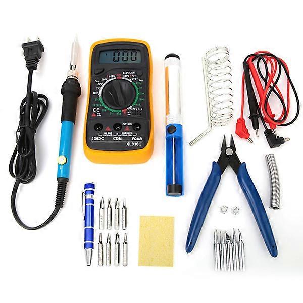 16-Piece Adjustable Temperature Electric Soldering Welding Iron Multimeter Tool Kit