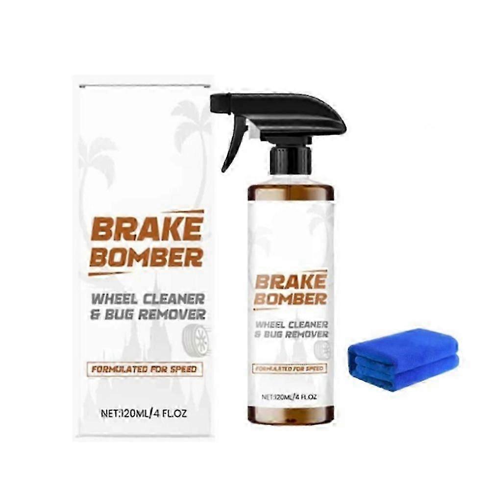 Nicetopu 120ml ホイールおよびタイヤクリーナースプレー、ブレーキボンバーフォーム付き、ディープクリーニング用
