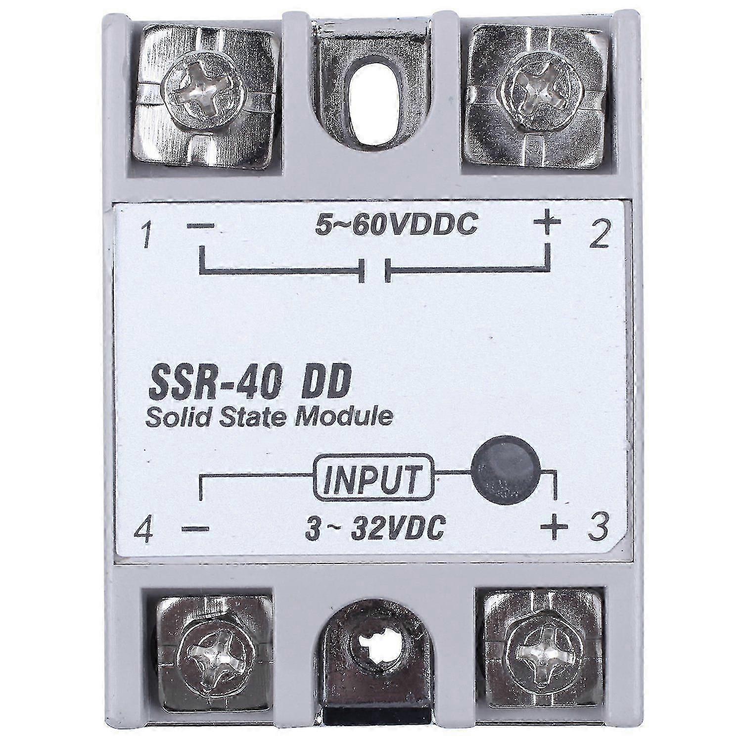Single Phase Solid State Relay Dc-dc Ssr-40dd 40a Dc3-32v Dc5-60v White+silver-L