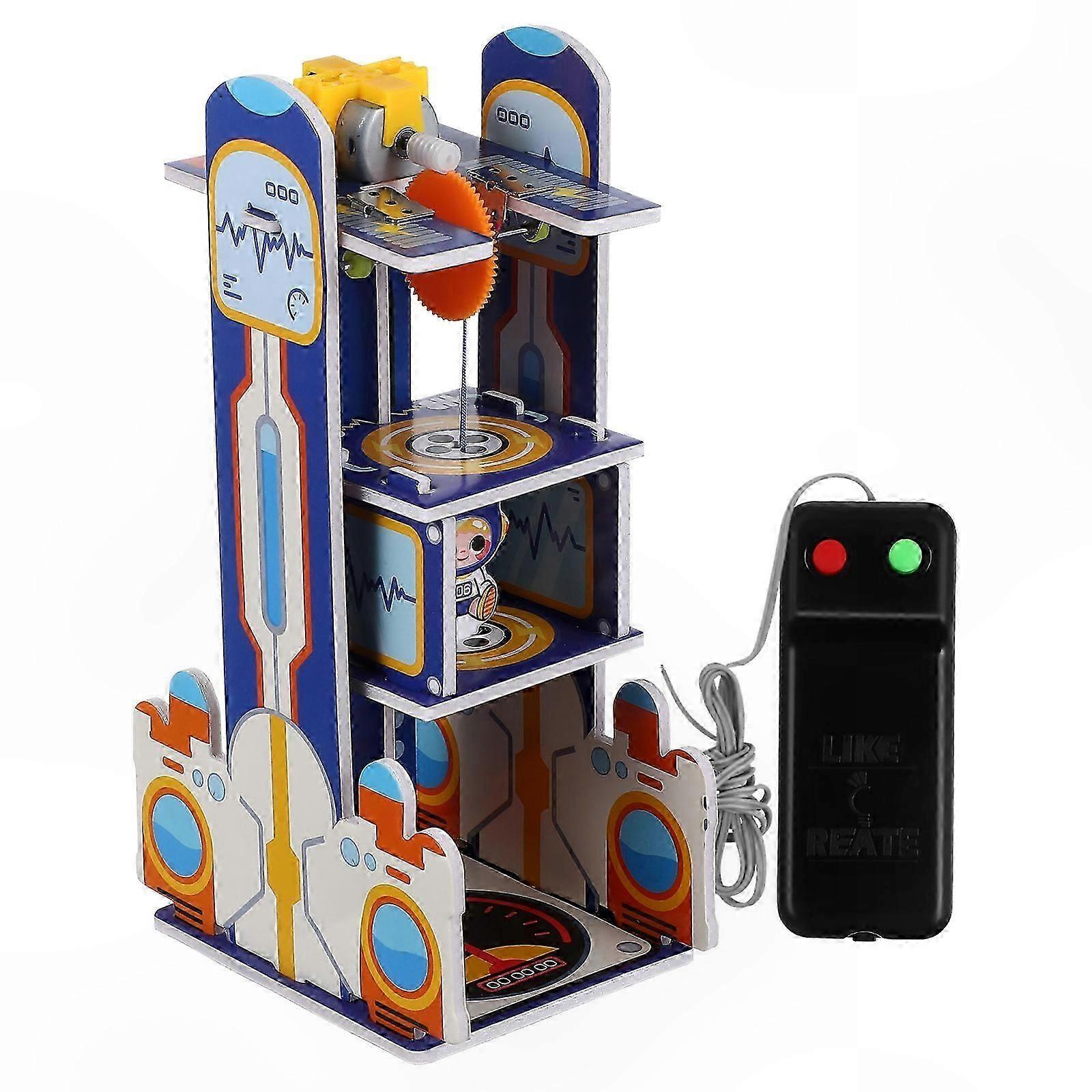 STEM Learning Toy Electric Elevator Model 21.00x14.30x0.30cm for Creative Development and Educational Fun, 1 Set