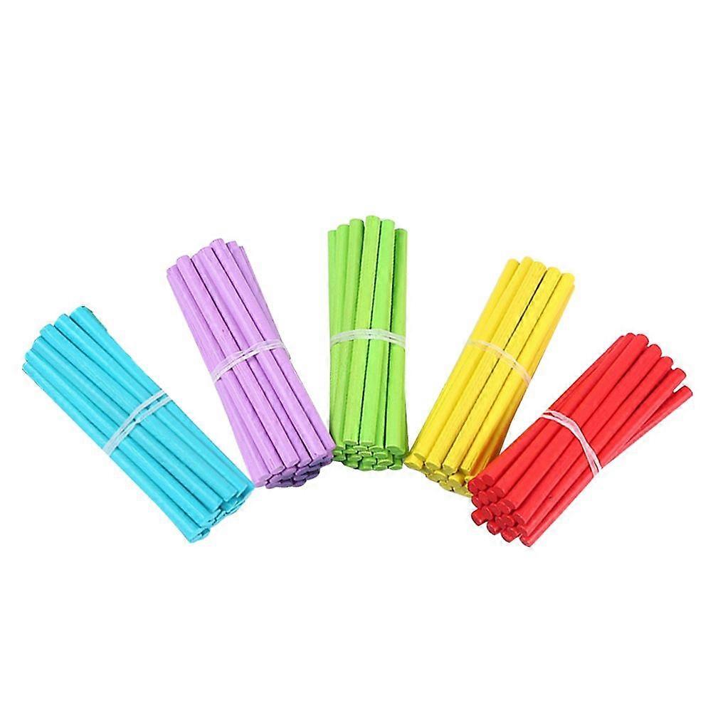 100pcs Colorful Math Manipulatives Math Wooden Counting Sticks Kids Preschool Educational Toys Counting Rods for Arithmetic Learning