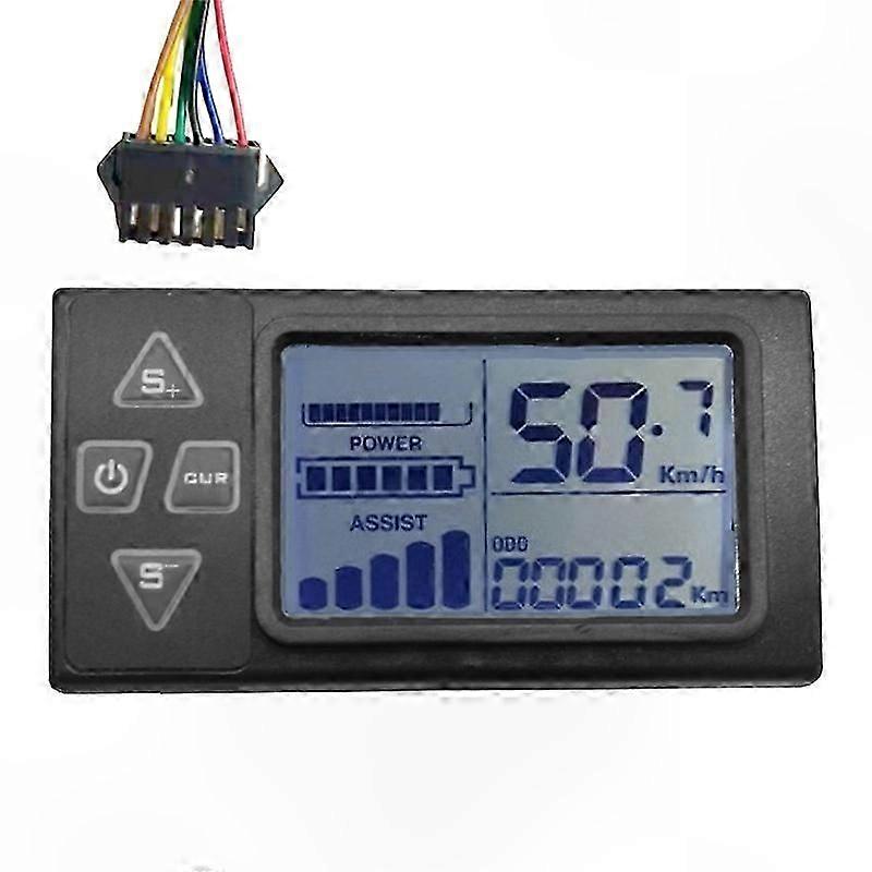 LCD Display Dashboard for 24V-60V Electric Bike with BLDC Controller, S861 Control Panel (SM Plug 6PI)