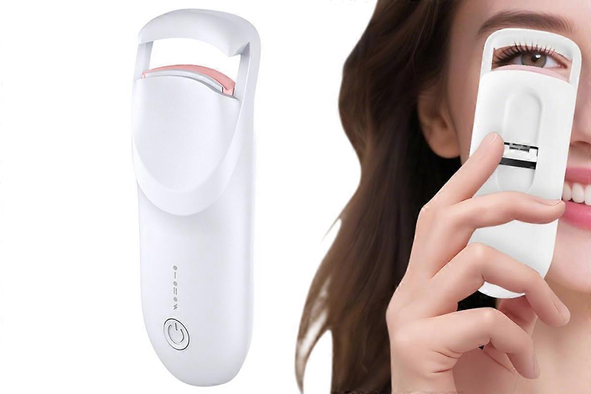 Heated Eyelash Curler Portable Electric Lash Curler Natural Curls-White