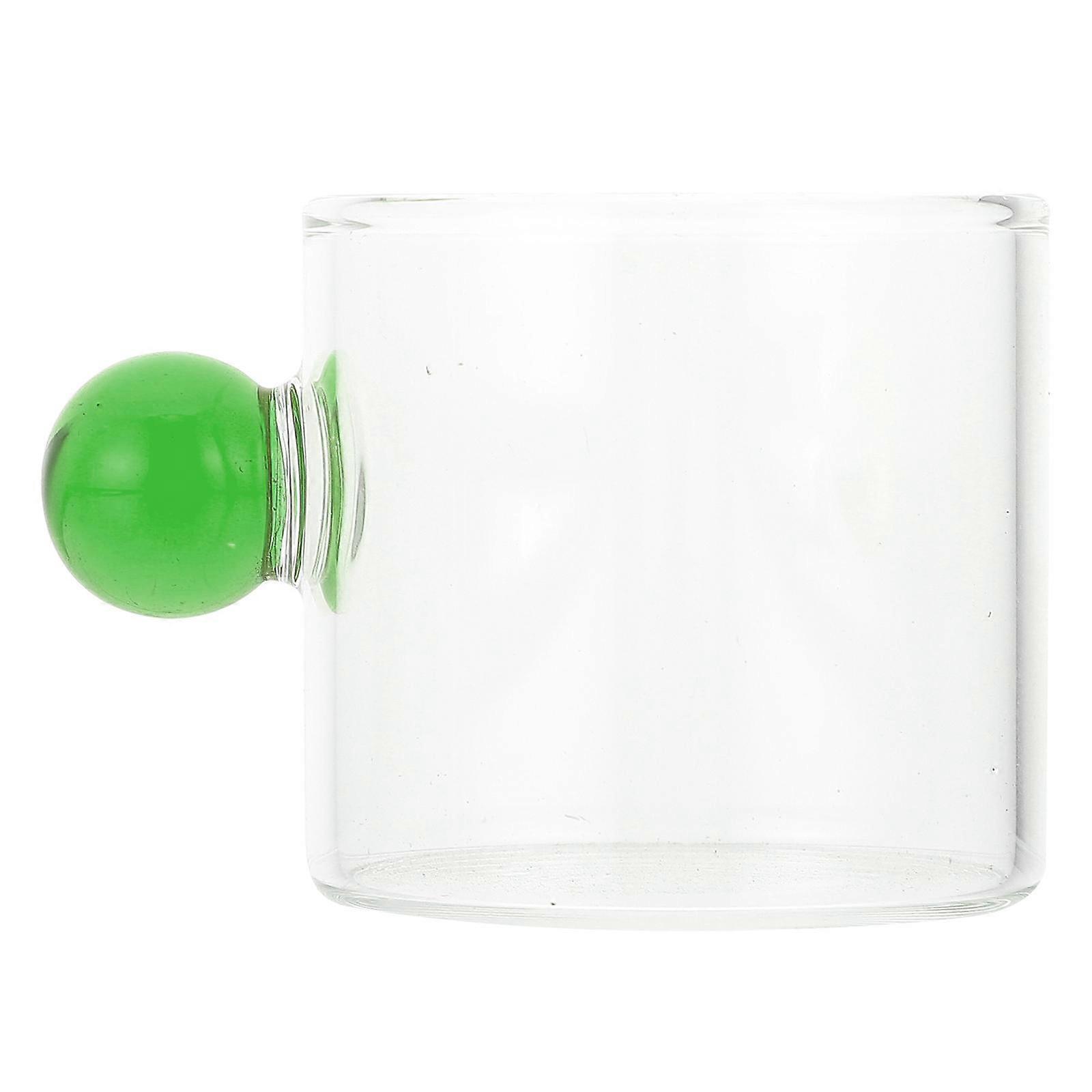Green Glass Water Cup for Drinking 1Pcs Creative Handle Home Mug