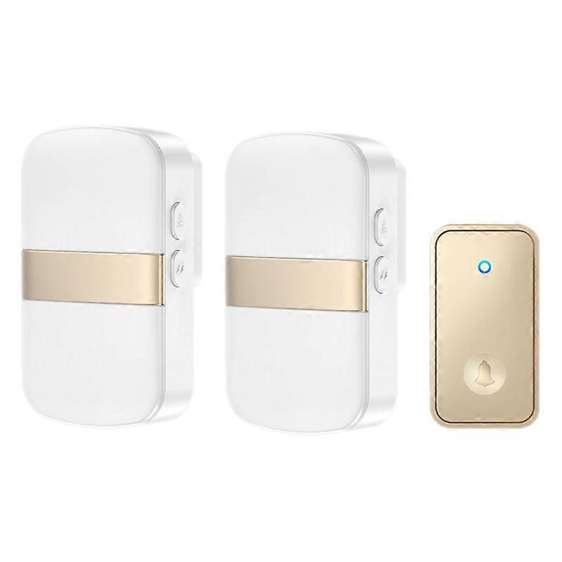 CACAZI FA96 60 Chime Self-powered Wireless Doorbell Smart Home Alarm System,1 Transmitter+2 Receiver