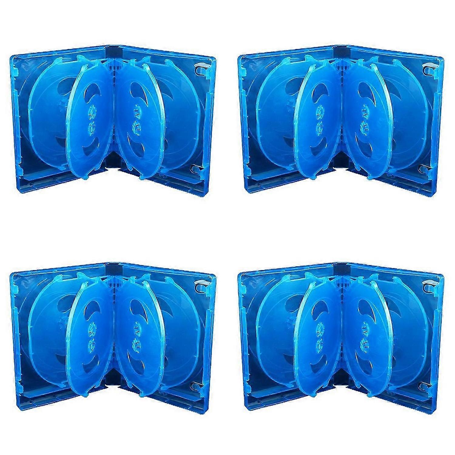 CD Storage Box 10-Piece Pack CD Case Plastic Double-Sided CD,Blue