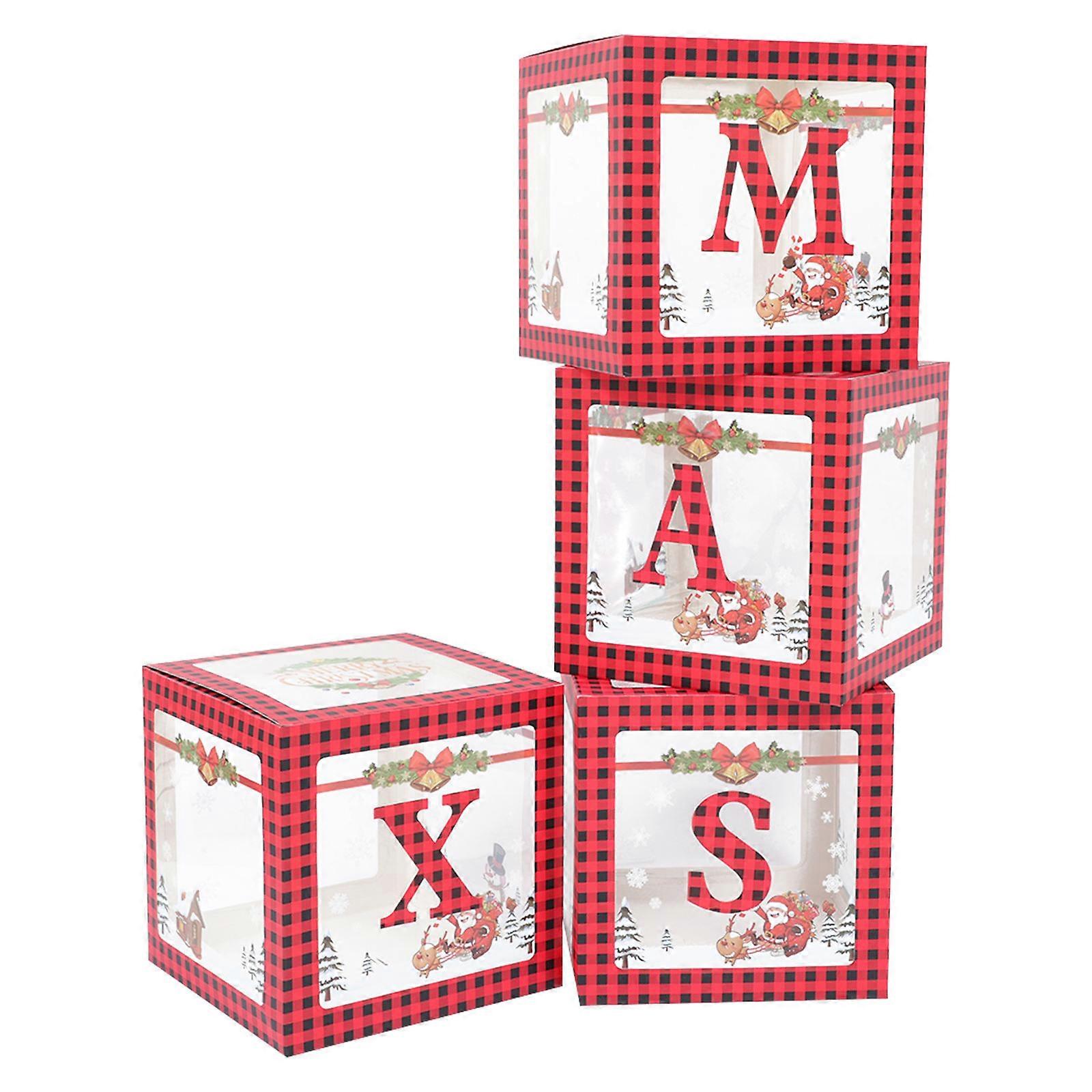 Christmas Balloon Cases Storage Box for Xmas Party Decoration Red 1Set