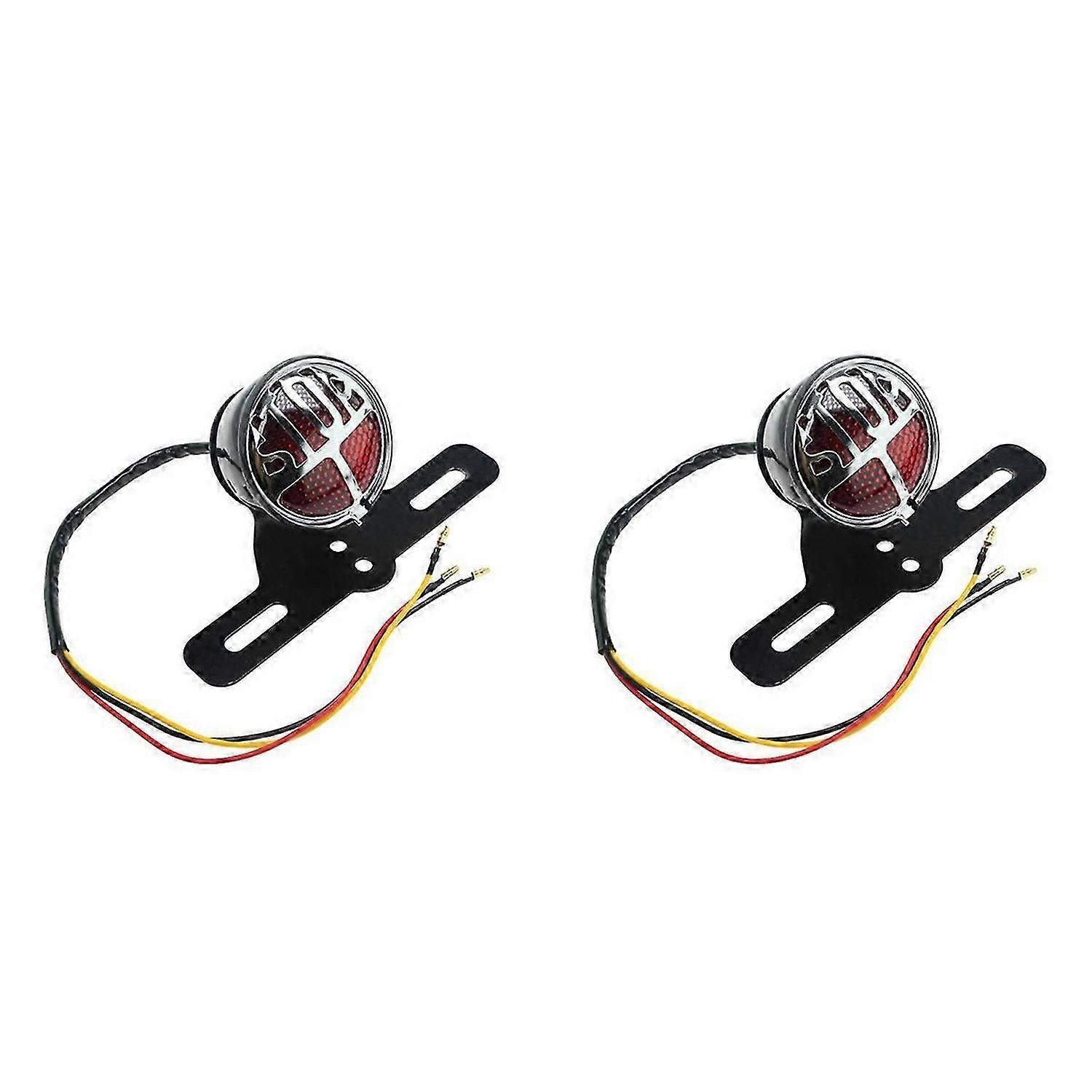 Motorcycle Retro Taillight Number Plate Rear Lamp Brake Stop Light
